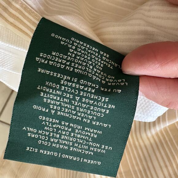 Ralph Lauren Colonial Jacobean Floral Beige Gray Comforter Skirt Set Queen - Picture 9 of 10